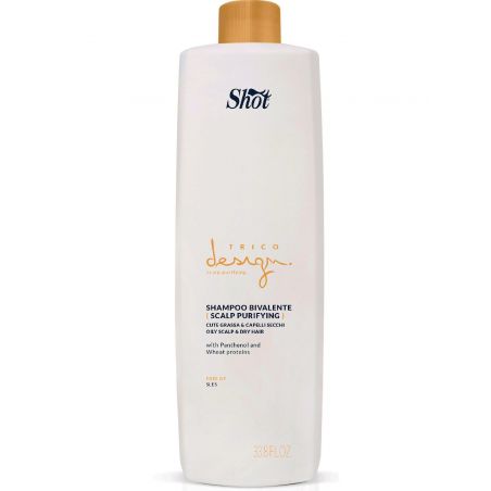 Шампунь для жирной кожи головы и сухих волос Shot Trico Design Skin Purifying Bivalente Shampoo