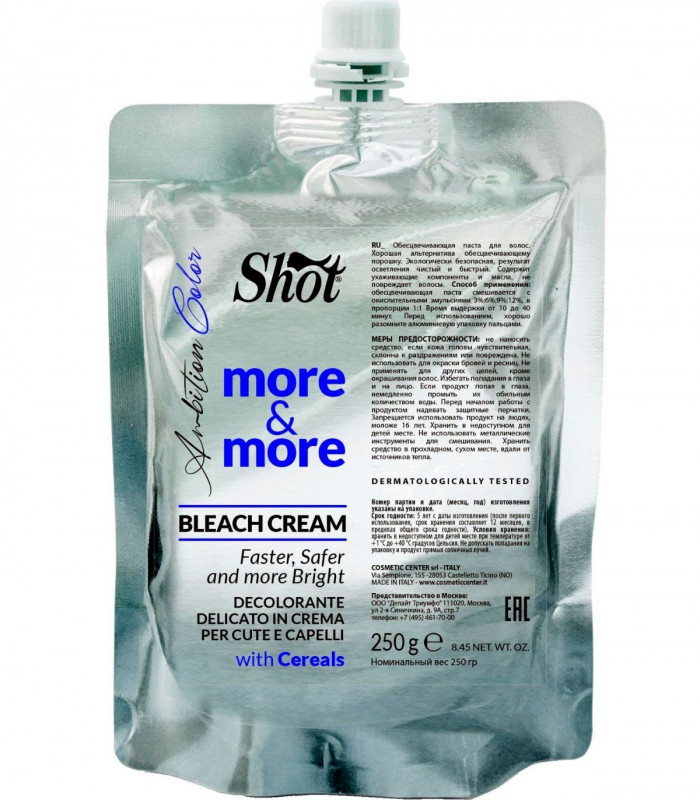 Обесцвечивающая паста для волос Shot Bleach Cream More&More