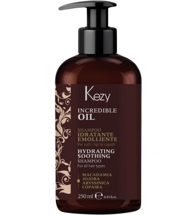 Зволожуючий і розгладжуючий шампунь Kezy Incredible Oil Hydrating Shampoo