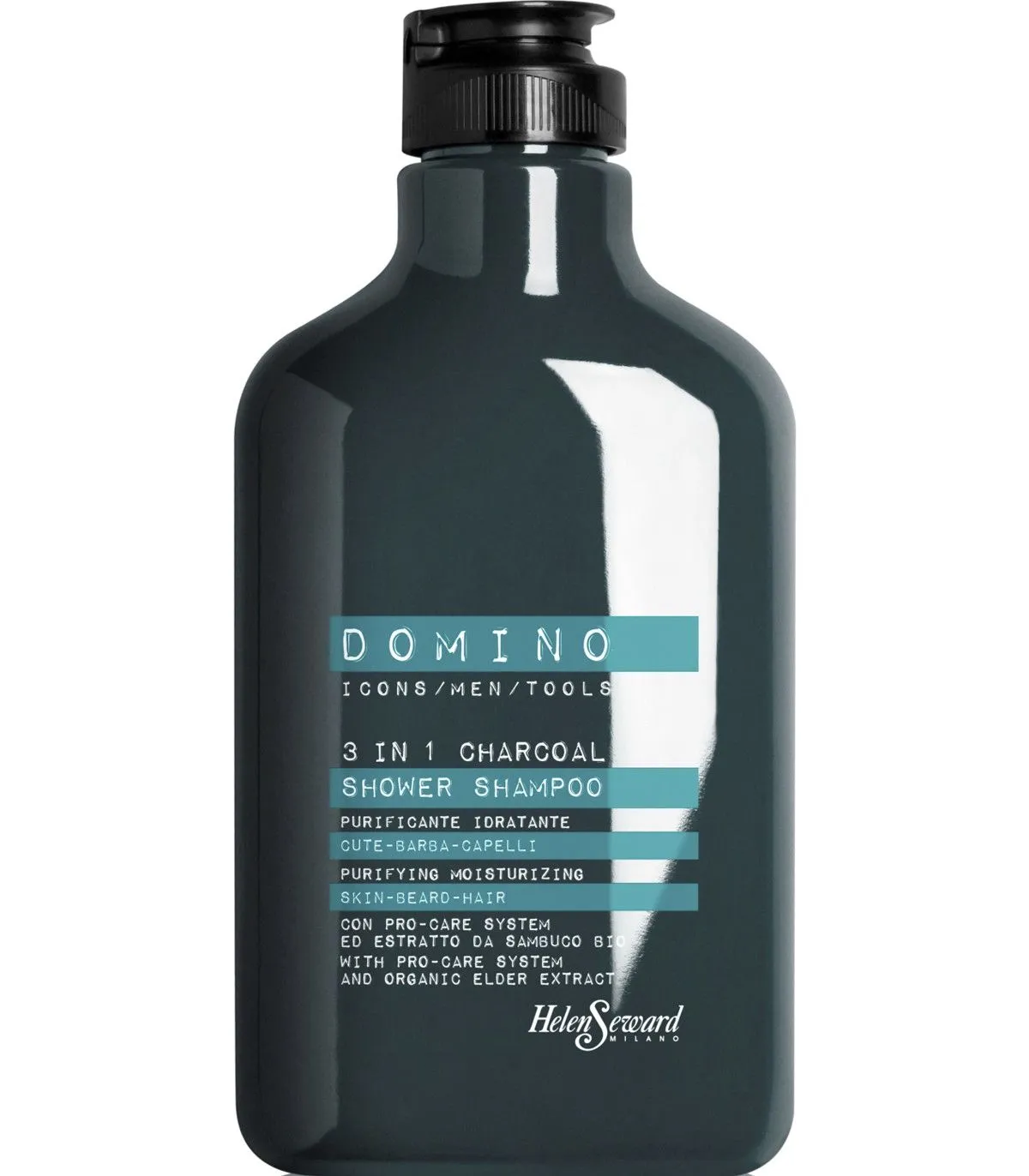 Helen Seward Domino 3 In 1 Charcoal Shampoo Очищаючий і зволожуючий шампунь для шкіри, бороди і волосся купити в Києві, Україні