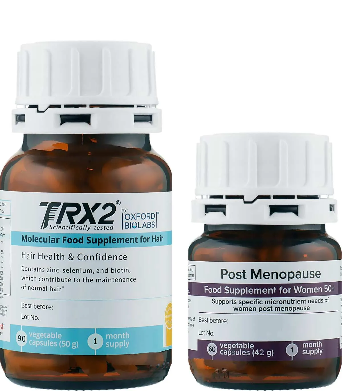Oxford Biolabs TRX2 Post Menopause Hair Pack Набор диетических добавок против выпадения волос у женщин в период постменопаузы ку
