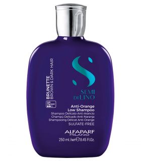 Шампунь для волос с нейтрализацией медного пигмента Alfaparf Semi di lino Brunette Anti Orange Low Shampoo