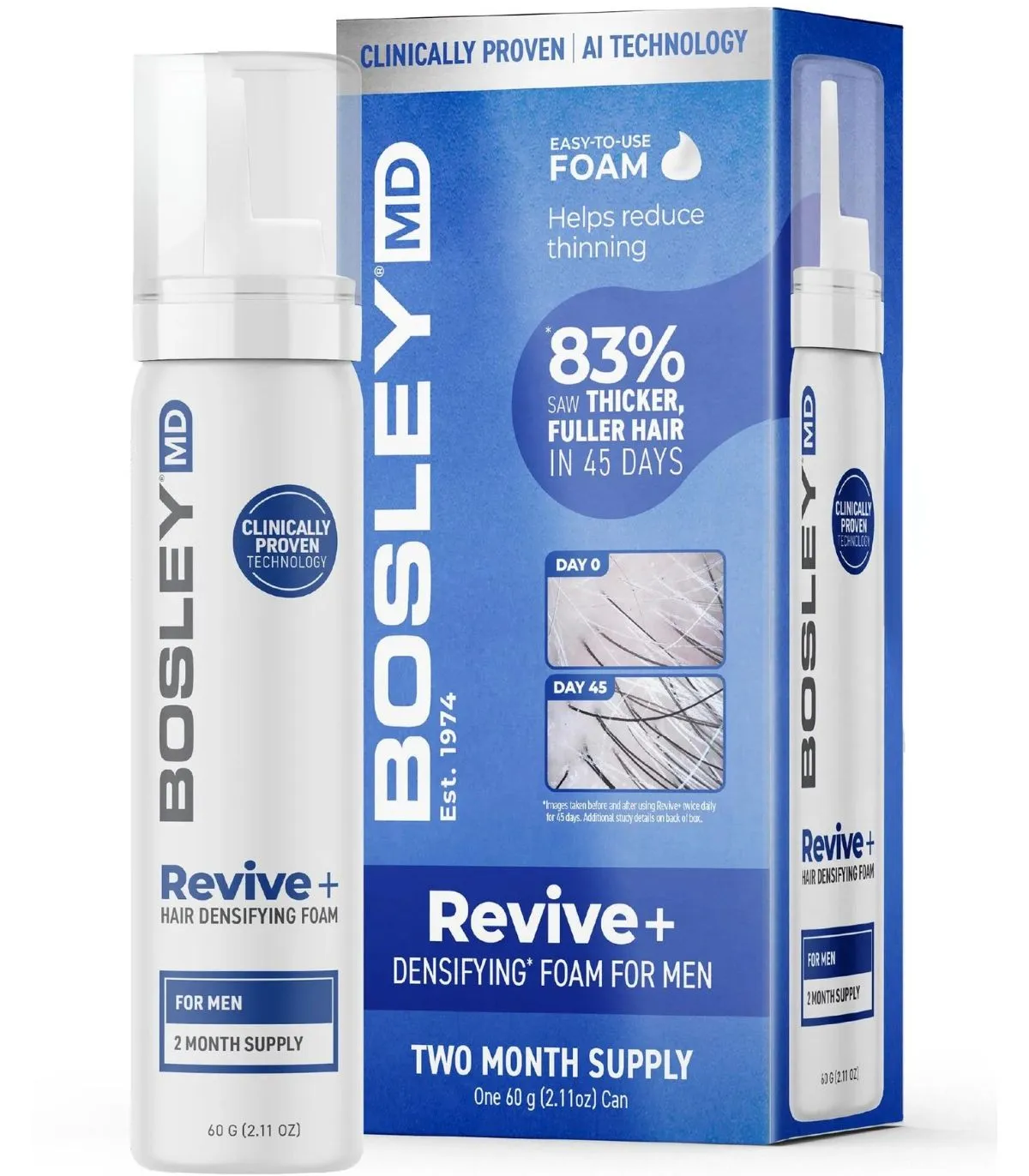 Bosley MD Mens' Revive+ Densifying Treatment Foam REVIVE+ піна проти випадіння волосся у чоловіків купити в Києві, Україні