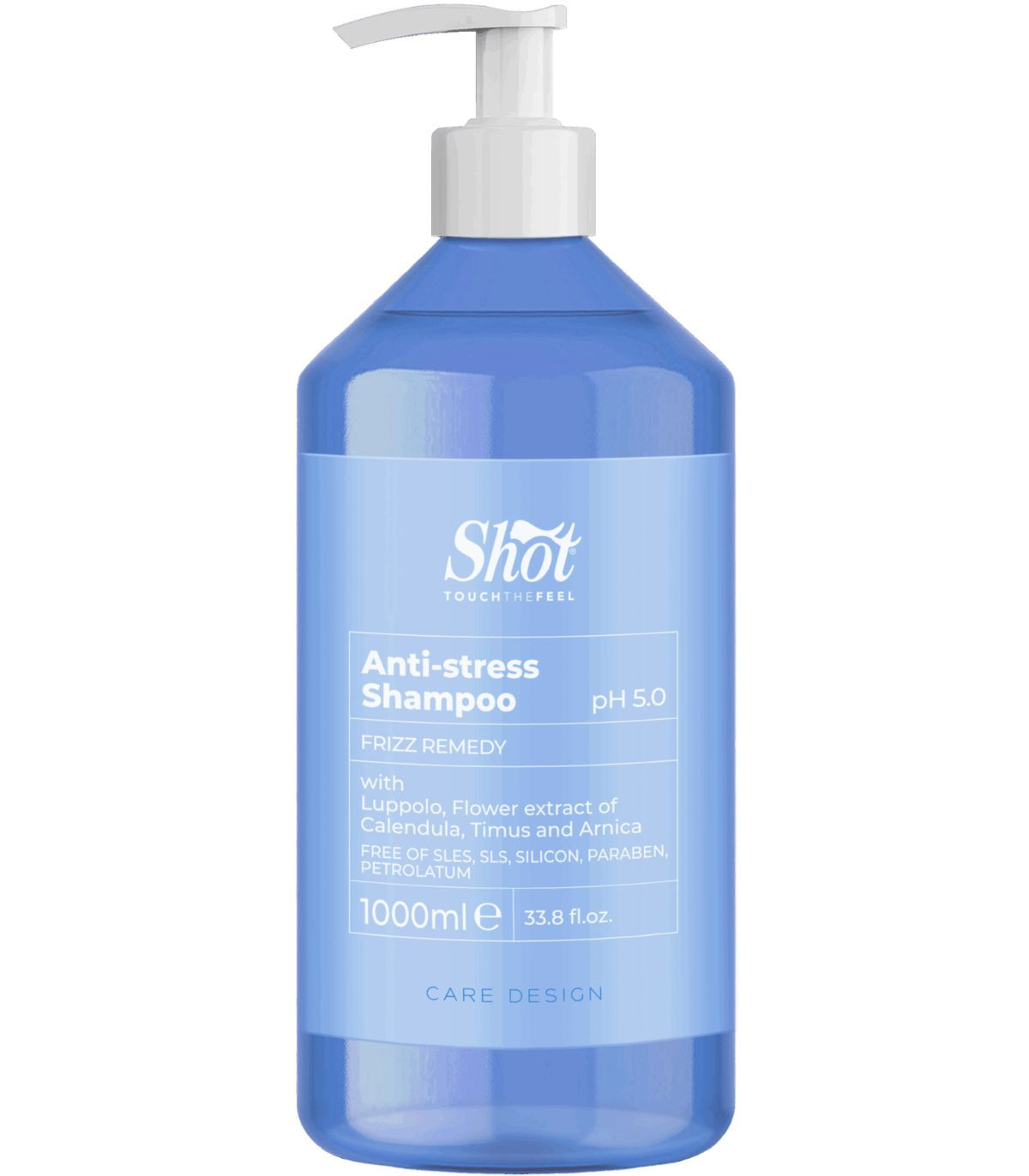 Укрепляющий и дисциплинирующий шампунь Shot Design Anti-stress Shampoo, 1000 мл