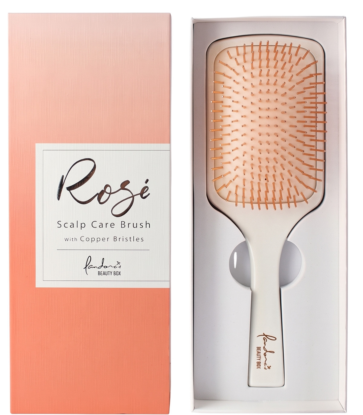 Массажная щетка Pandora's Rosé Scalp Care Brush с ионами меди